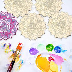 crafting supplies natural timber mandala figures for art