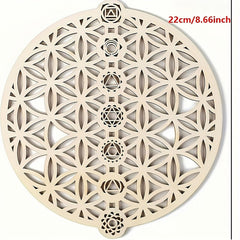 Cliths Wooden Round 7 Chakra Mandala Wall Decor Spiritual Meditation Yoga Room Decor Boho Home Decor (Pack of 1)