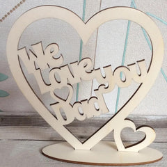 freestanding wooden heart for dad