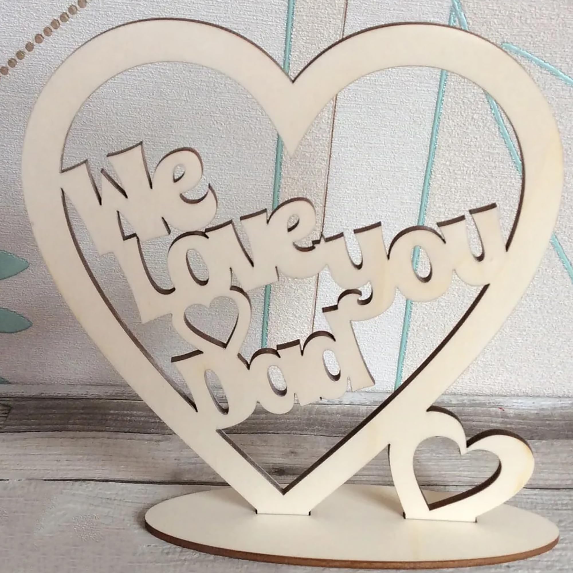 crafting supplies timber heart for father's day project