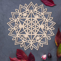 sacred geometry mandala wood décor