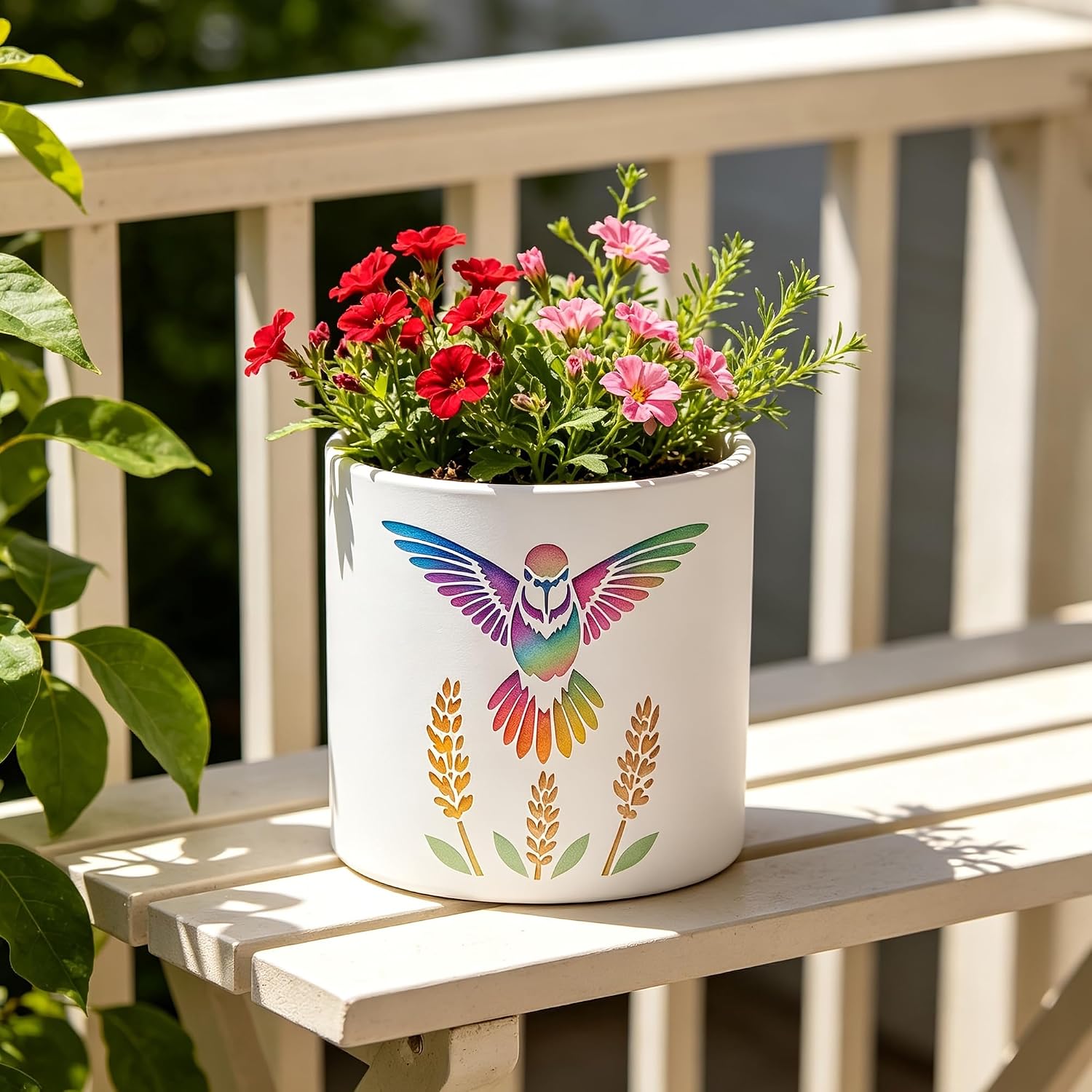 reusable hummingbird stencil for fabric painting