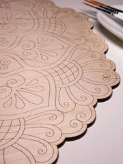 American Elm Mandala Board Pre-Marked MDF DIY Wall Art, Coloring & Art Craft Kit for Adults