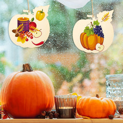 American Elm 10 Pcs Unfinished Wood Pumpkin Ornaments DIY Craft Kit Fall Decor Paintable Blanks