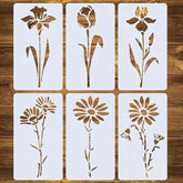 floral stencil set reusable plastic