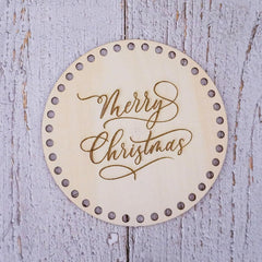 Cliths Set of 5 Christmas Wooden Basket Bottoms Round Bases MDF with Festive DIY Crochet Gift Baskets & Holiday Decor