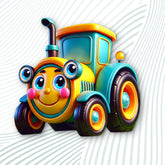 cartoon tractor wall decor for kids room