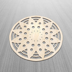 American Elm Mandala Wooden Wall Art Circular Floral Design Rustic Oriental Mandala