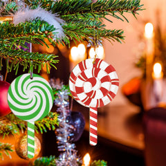 American Elm 10 Pcs Unfinished Wood Lollipop Ornaments DIY Craft Kit Paintable Blanks for Multi Holiday Decor