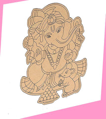 Cliths Wooden Ganesh Ji Cutout for DIY Craft Painting Premarked MDF Ganesha Shape for Kids Art Projects Indian Festival Decoration