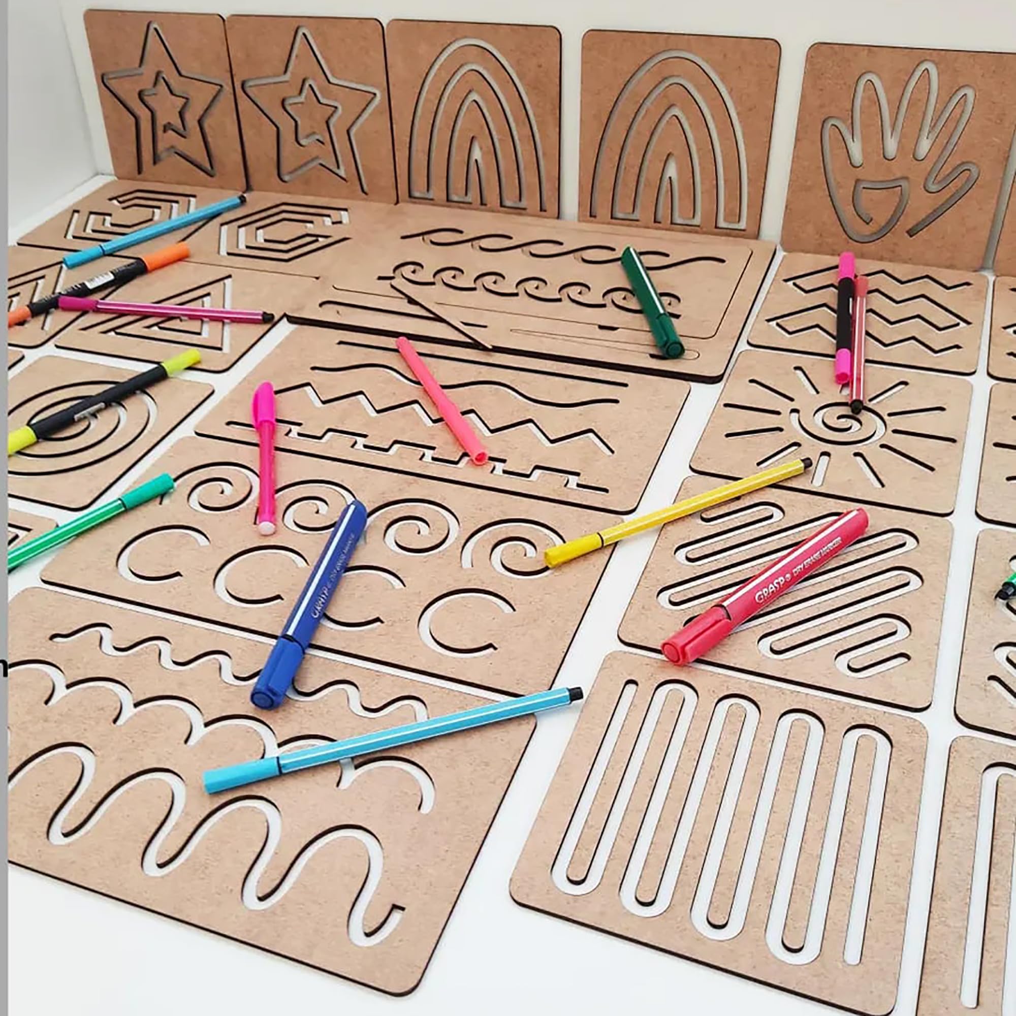 montessori wooden tracing board