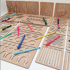 montessori wooden tracing board
