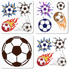 Soccer PET Plastic Reusable Stencil Set for DIY Painting & Scrapbooking, Pack of 3 - Cliths