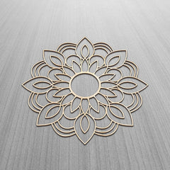 American Elm Oriental Mandala Wall Art Floral Design Handcrafted Wood Decor