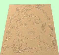 Cliths Premarked Krishna Ji Wooden Cutout for Painting DIY Art Decor for Artists Festival Home Temple Decoration Hindu God Wall Art Figure