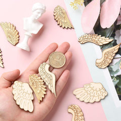 Cliths Pack of 24 Angel Wing Wooden Cutouts Craft DIY Painting Blanks for Baby Showers