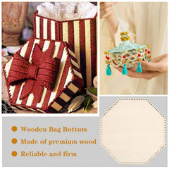 Cliths 5 Piece Hexagonal Wooden Basket Base Crochet Bottom Shapers MDF for DIY Crafting