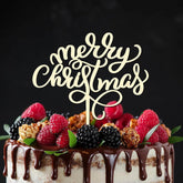 Cliths "Our First Christmas" Cake Topper Personalized Wooden Decor, Rustic & Holiday Wedding Cake Decoration