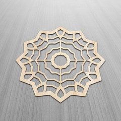 American Elm Classic Mandala Wall Art Symmetrical Floral Design in Birch Plywood Rustic Wood Decor for Home