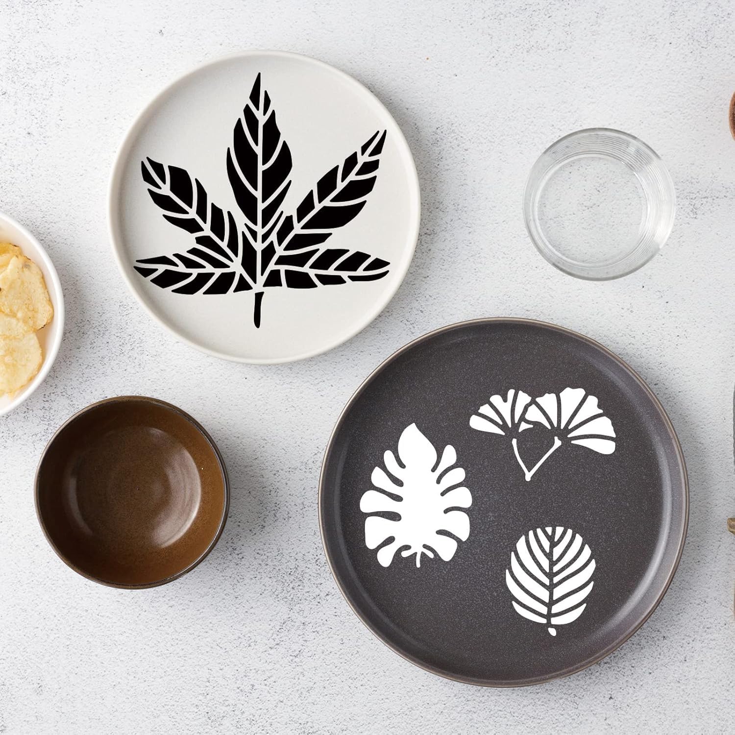plant wall art stencil reusable