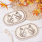 American Elm Oval Crochet Basket Bottom MDF Wood Base for DIY Knitting & Home Decor Craft Supply