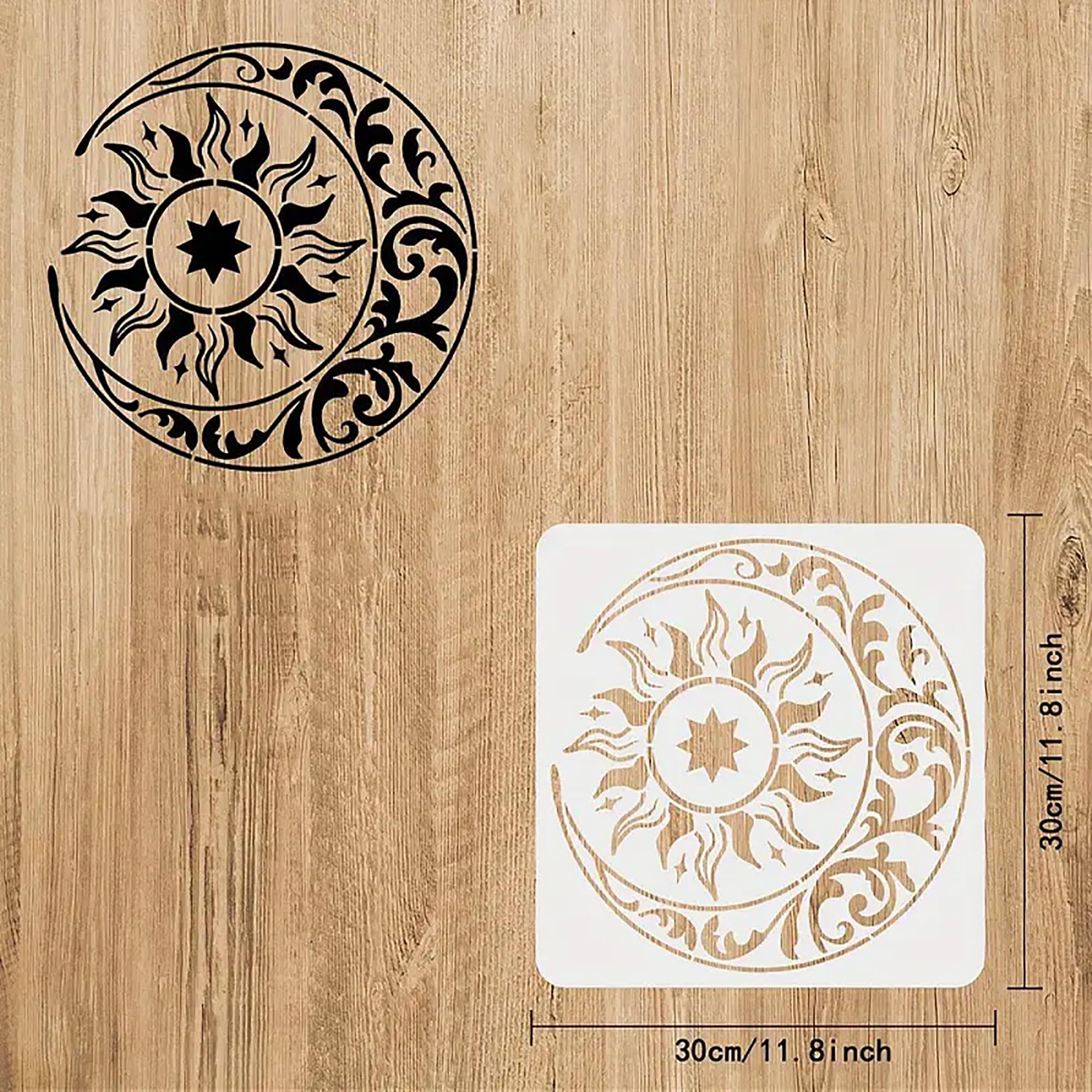 celestial sun moon mandala craft stencil for home décor
