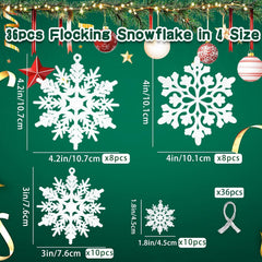 Flocked Snowflake Decorations