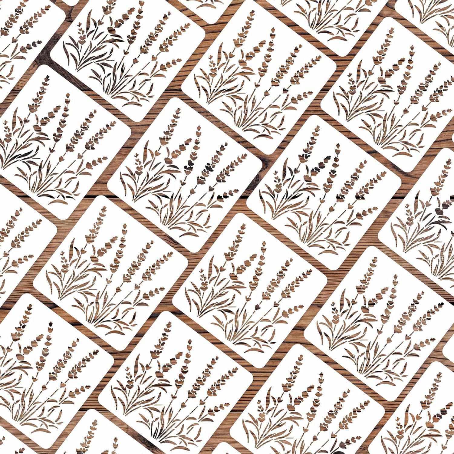 decorative lavender wall stencil