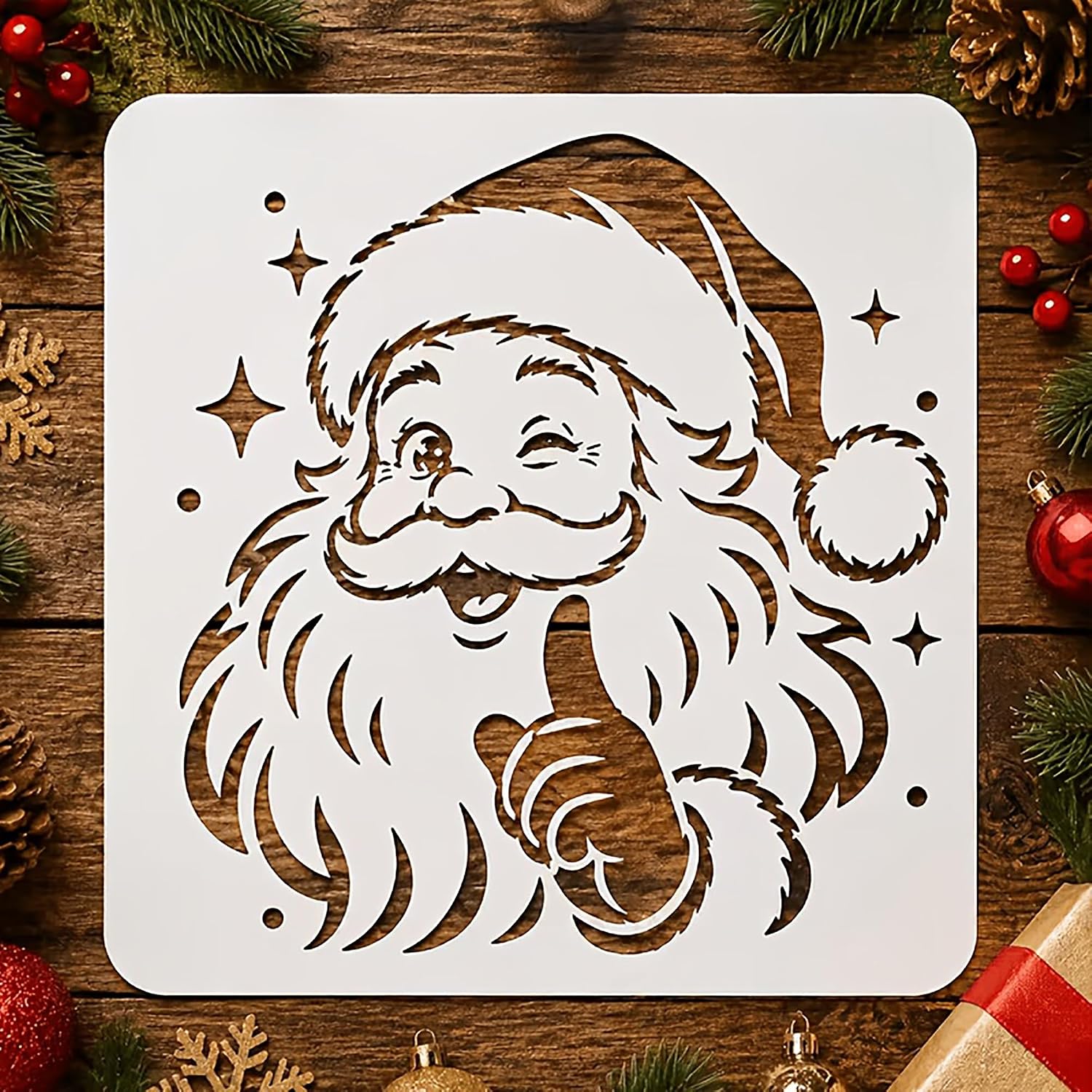 large santa claus pet painting stencil for diy art and craft
