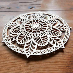 Cliths Floral Mandala Wall Hanging MDF Wooden Home Decor Woodland Flower Cutout MDF Ornament