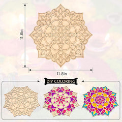 Cliths Wooden Rangoli Cutout for DIY Diwali Decoration Mandala Shape Craft Base for Painting Wall Art Home Festive Decor Design (1 Pc)