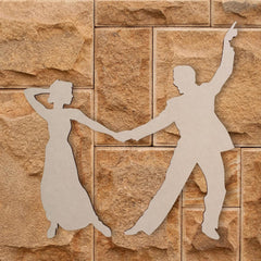 Cliths Dancing Couple Wood Cutout MDF Wedding Decor for DIY Craft & Gifts 2.7mm Thick