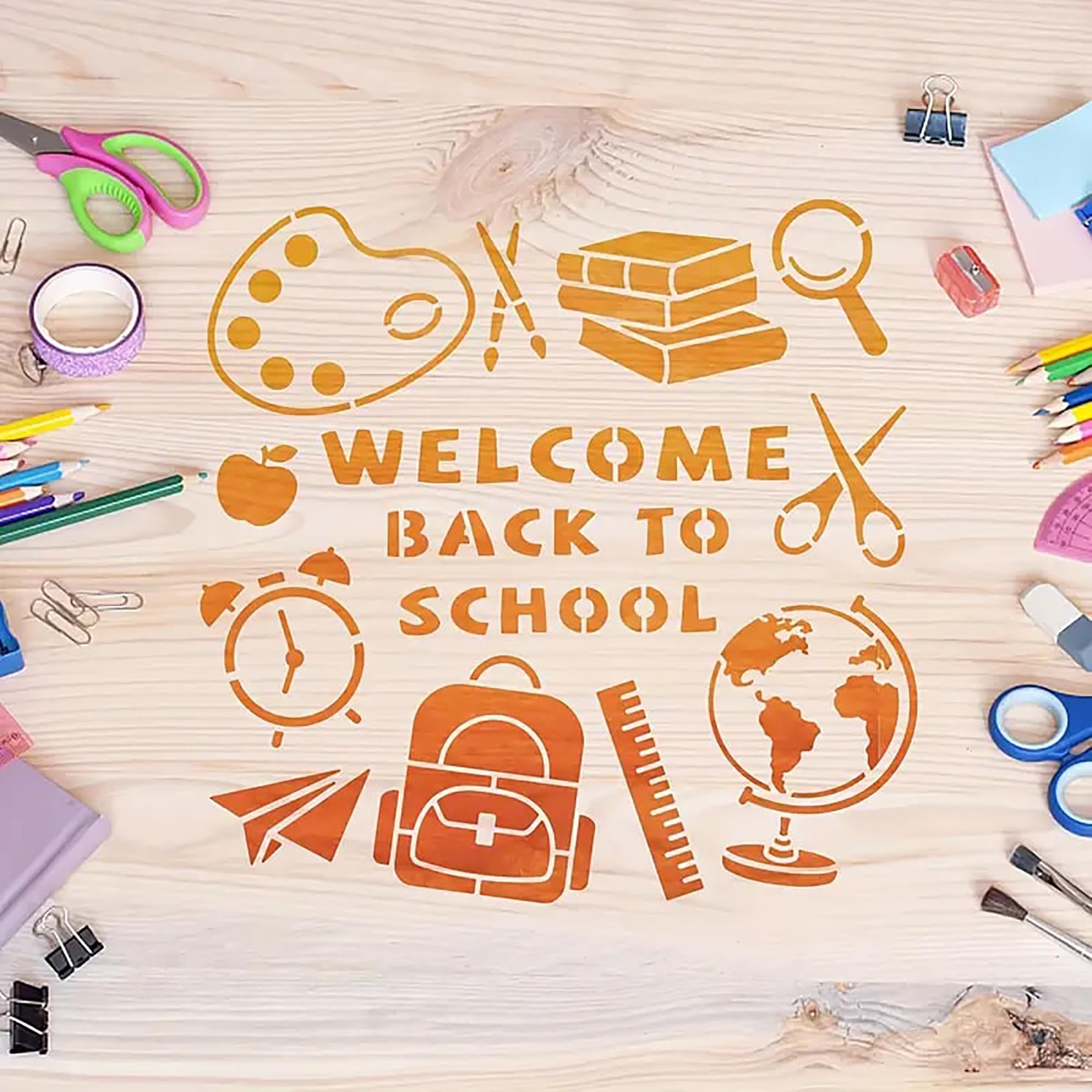 reusable back to school craft stencil