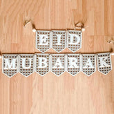 Cliths Eid Mubarak Wooden Banner Ramadan Kareem Decor Islamic Sign Hanging Decoration
