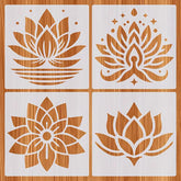 lotus stencil for painting lotus stencil for wall painting home lotus stencil for fabric painting flower stencil for fabric painting lotus cloth templates for mandala art spiritual stencils lotus stencils for craft and art meditation wall art