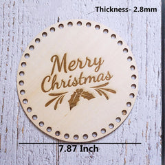 Cliths Set of 5 Christmas Wooden Basket Bottoms Round Bases MDF with Festive DIY Crochet Gift Baskets & Holiday Decor
