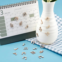 Cliths 42 Pcs Wood Musical Note Cutouts MDF Craft Shapes for DIY Home Decor, Music Themed Projects