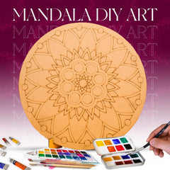 American Elm 3-Piece Art Board Set Pre-Marked MDF Circles for Lippan, Mandala DIY Craft Kit