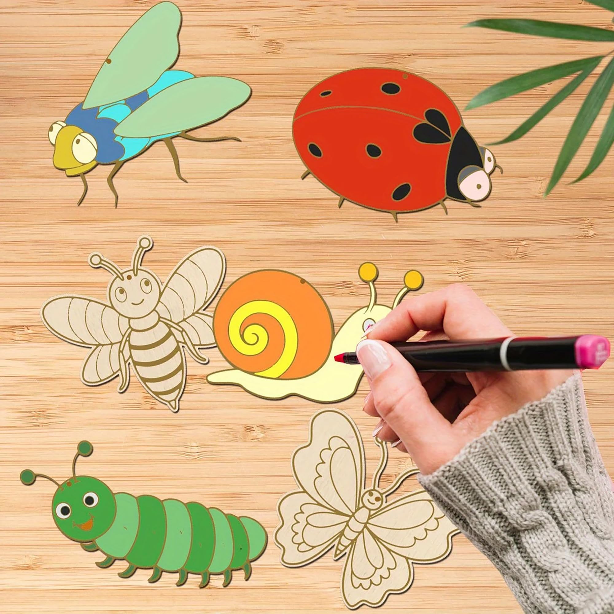 bug themed wood cutouts