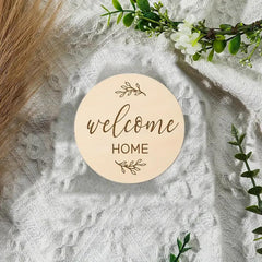 Eco-friendly wooden milestone discs for infant photoshoot