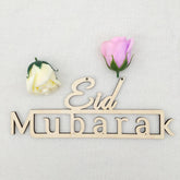 Cliths Eid Mubarak Wooden Sign Ramadan Table Decor Islamic Home Decoration Happy Eid Wall Art