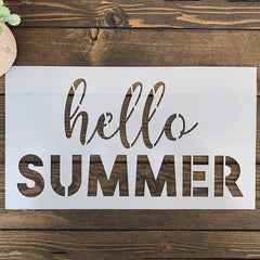 hello summer stencil