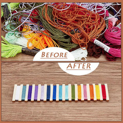 American Elm 10 Piece Wooden Wire Winding Boards 15 Slot MDF Embroidery & Yarn Storage - 2.7mm Thick Craft Supply