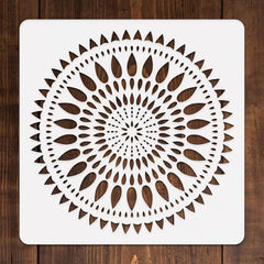 Square PET Mandala Painting Stencil for DIY Art & Craft, Reusable Template, Pack of 1, Cliths
