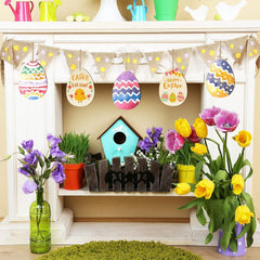 American Elm 10 Pcs Unfinished Wood Easter Egg Ornaments DIY Craft Kit Paintable Blanks for Spring Decor