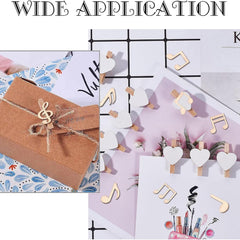 Cliths 42 Pcs Wood Musical Note Cutouts MDF Craft Shapes for DIY Home Decor, Music Themed Projects
