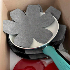Cliths 6 Pcs Pot Protectors 3 Size Set for Stacking Cookware Anti-Slip Felt Dividers Protects Ceramic & Glass Pans Gray