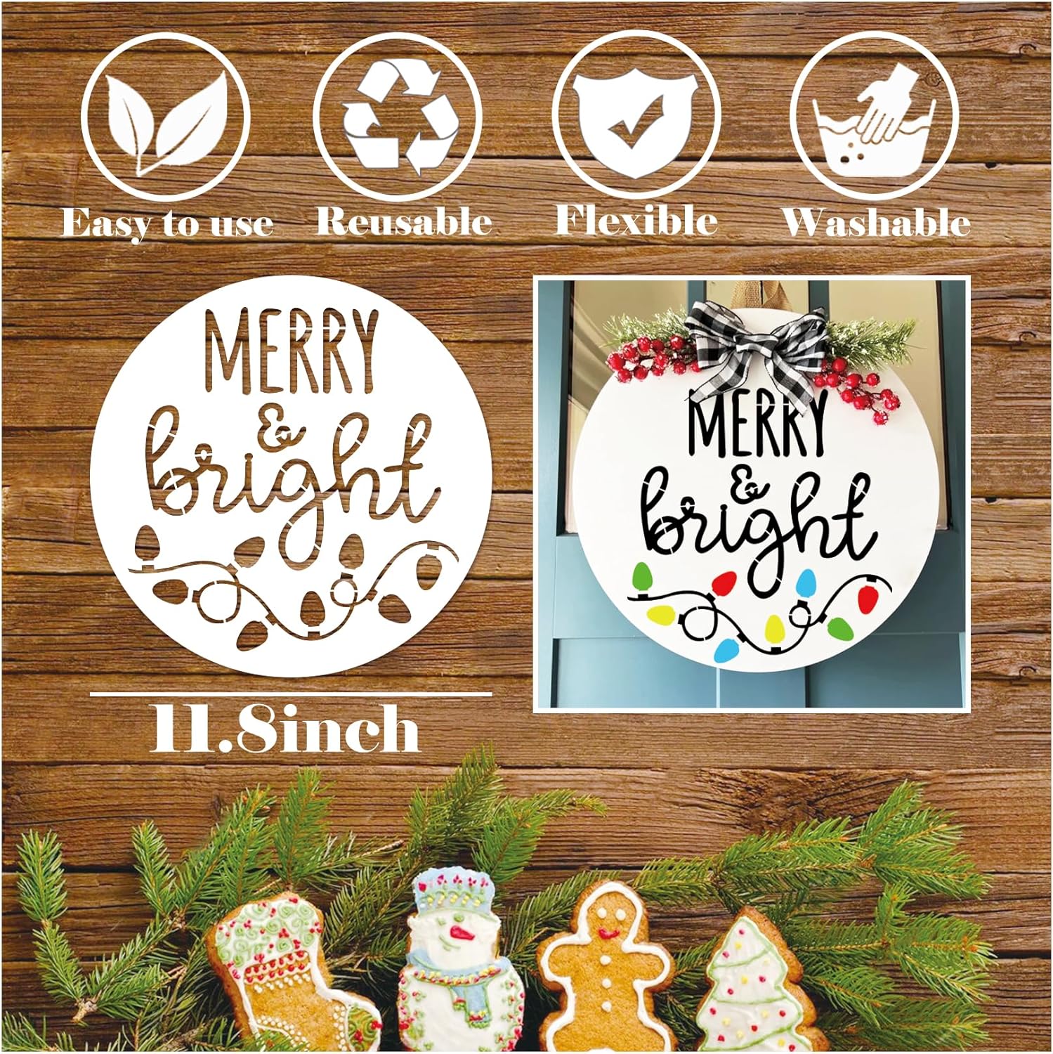 round christmas painting stencils