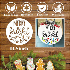 round christmas painting stencils