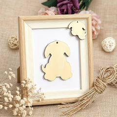 unfinished wooden puppy cutout for painting